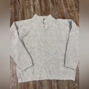 Vintage Norm Thompson grey sweater with buttons